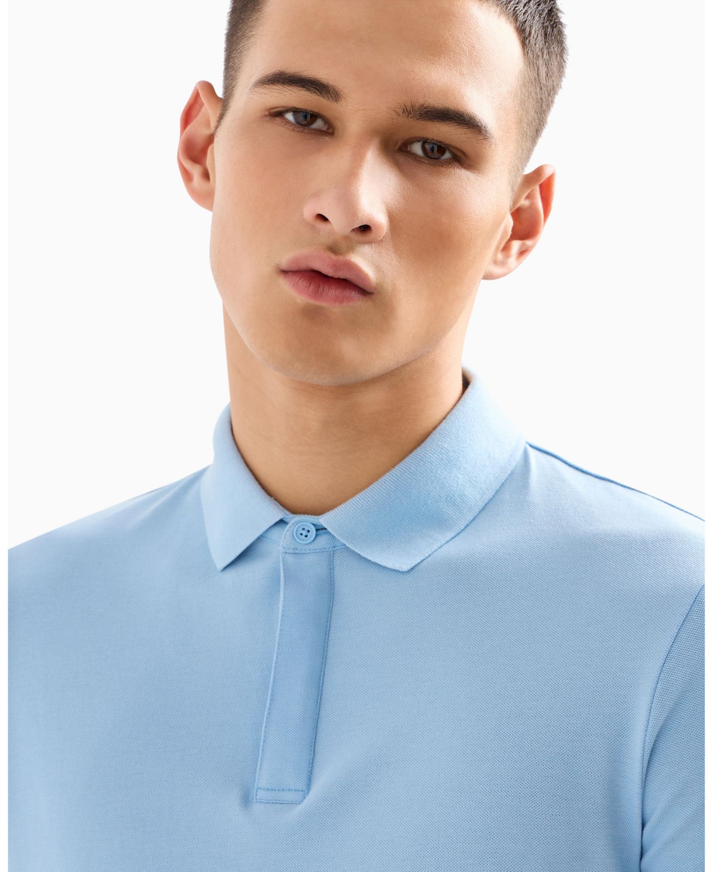 Мужская рубашка A|X Armani Exchange Regular Fit With Patch Logo Polo Shirt, цвет: Синий — фото 2