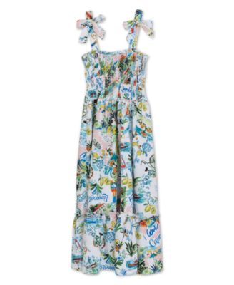 Girls' 7-16 Smocked Bodice Dress 