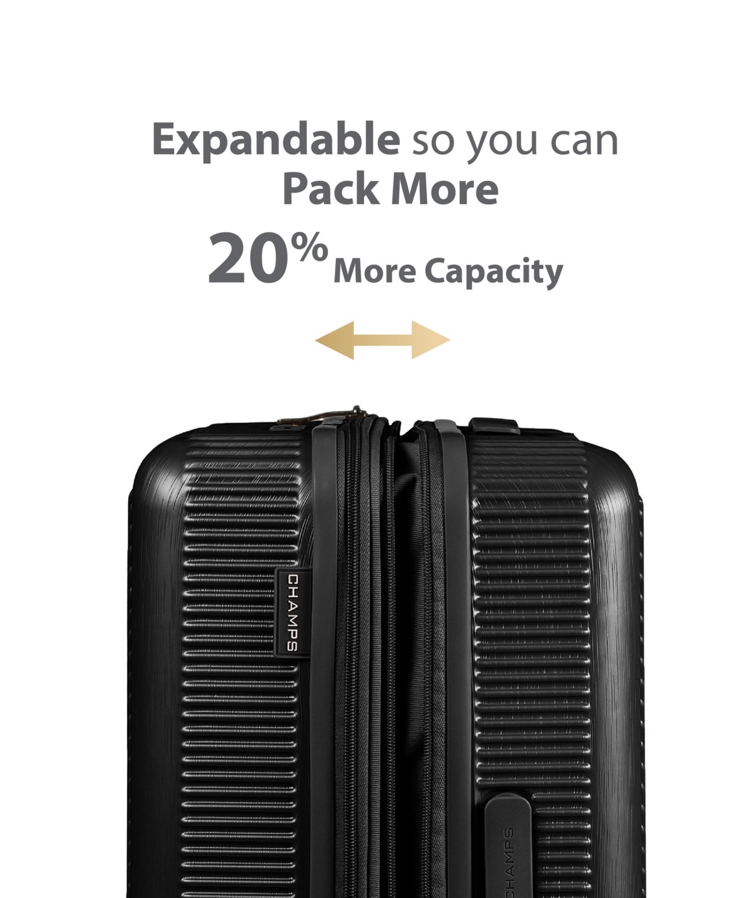 Чемоданы CHAMPS 3-Piece Iconic II Hardside Luggage Set, цвет: Чёрный — фото 7