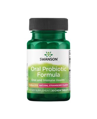 Swanson Oral Probiotic Formula Oral and Immune System Health Natural Strawberry Flavor 30 Chewables 15$