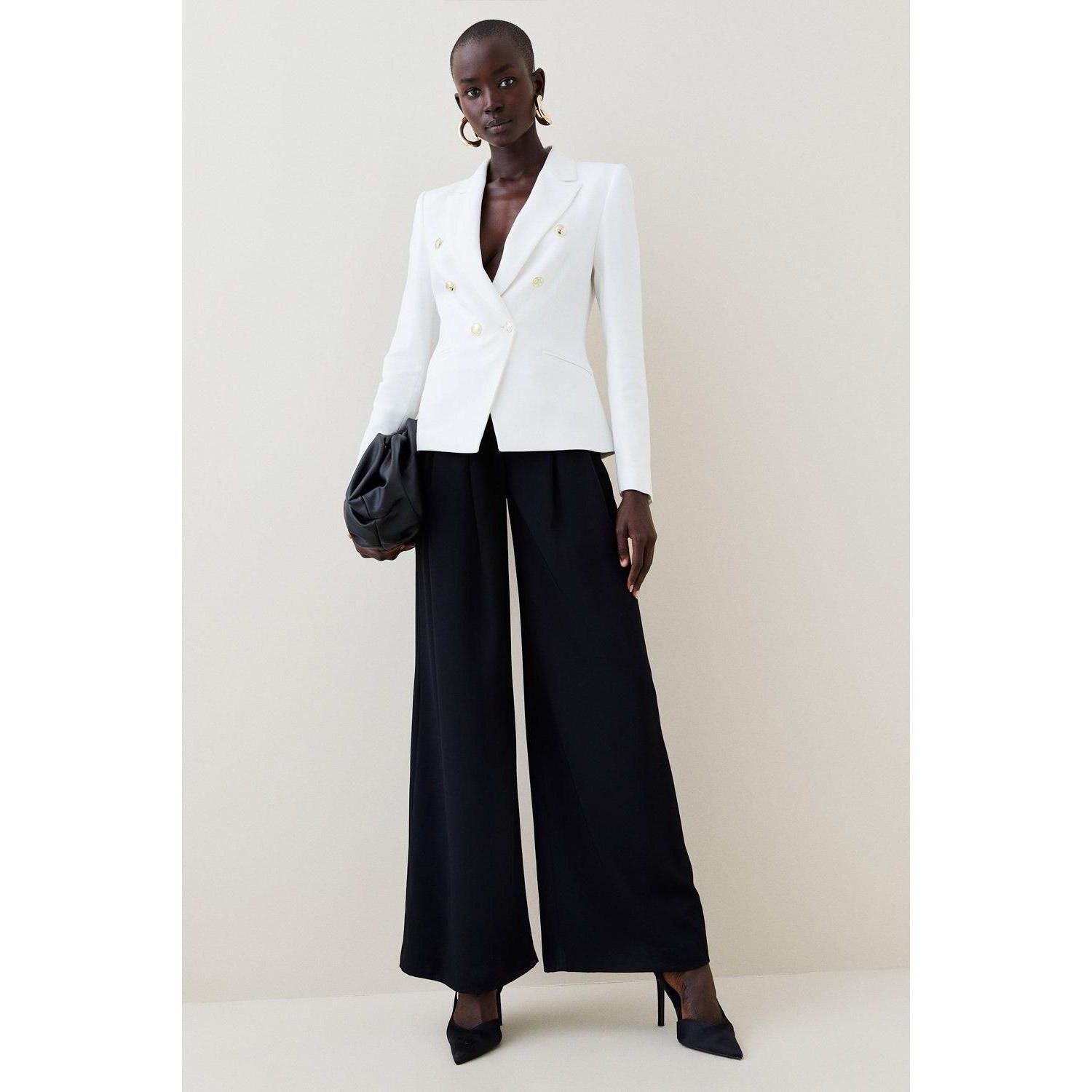 Women's Tailored Button Military Blazer