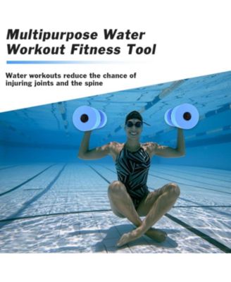 Aquatic Exercise Dumbbells Water Dumbbell Pool Resistance Aquatic Fitness Barbells with 4 High-Density EVA Foam Pool Weights Dumbbells