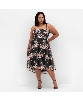 green emerald velvet dress Macy Puff Sleeve Floral Midi Dress in Blush