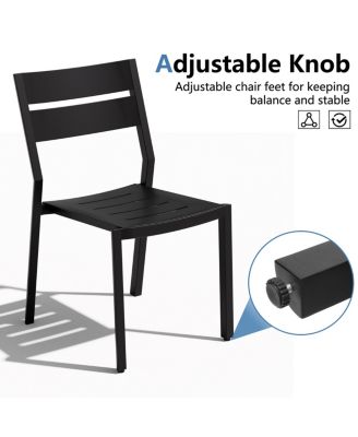 Outdoor Patio All-Weather Dining Chairs Set Aluminum Stackable Chairs