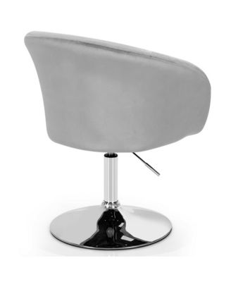 Set of 2 Modern Velvet Chair Height Adjustable Bar Stool Swivel
