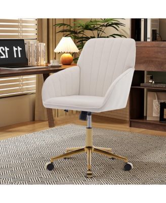 Gold Base Luxury Ergonomic Swivel Office Chair,Long Sitting Comfort Chair