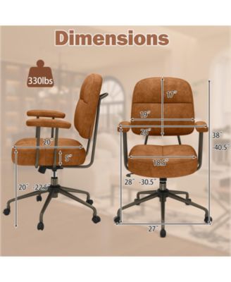 Leathaire Upholstered Task Office Chair with Cushioned Back