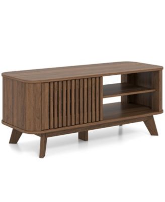 Rectangular Coffee Table with Adjustable Shelves Storage