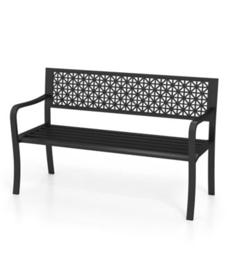 50 in Garden Bench with Patterned Backrest for Two to Three
