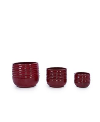 Handmade Ceramic Planter Set of 3 - All-Weather Deep