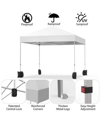 10' x 10' Pop-Up Canopy Tent w/ One-Person Center Lock, UPF 50+ Waterproof 150D Oxford Fabric, Portable Wheeled Carry Bag