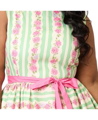 Plus Size Sleeveless Belted Swing Dress