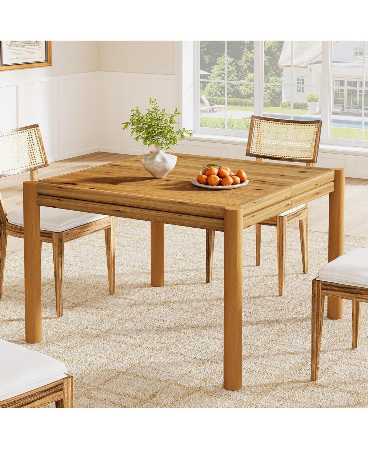 Tribesigns Square Solid Wood Dining Table, 39.4"