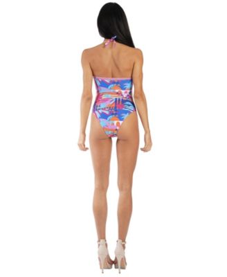 Women's Cut-Out Tropical One-Piece Swimsuit - Luxury Resort Swimwear