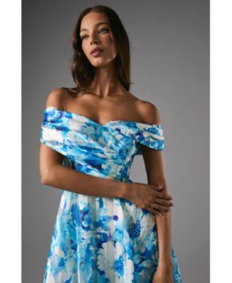 Women's Off-Shoulder Floral Statement Midi Dress