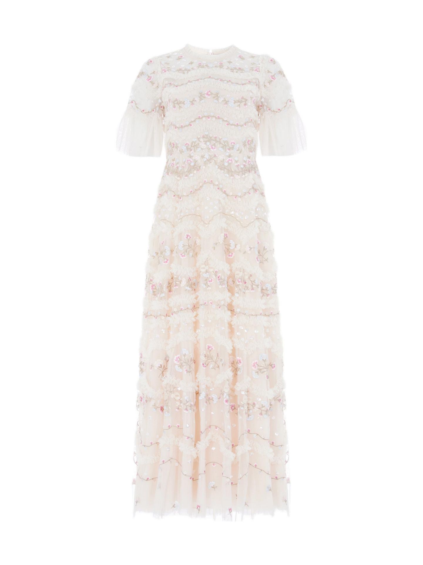 Женское платье Needle & Thread Marina Ruffle Ankle Gown, цвет: Кремовый / Разноцветный — фото 3