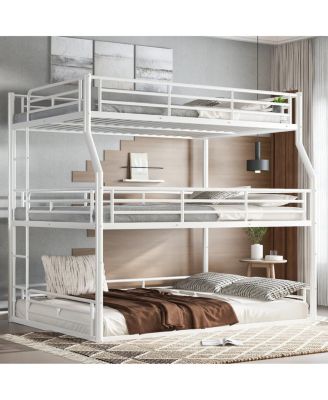  Metal Triple Bunk Bed With Rails