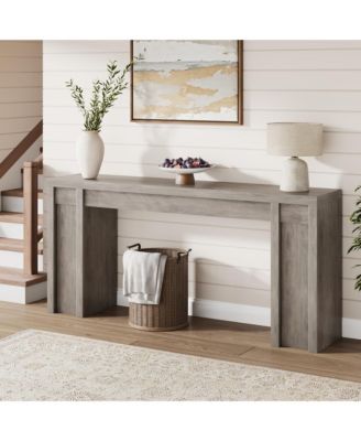 70" Long Rustic Farmhouse Console Table, Hallway Accent Table for Entryway and Living Room