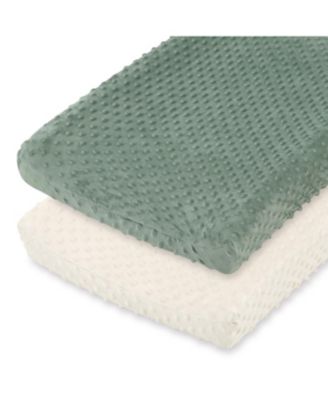 Minky Dot Sage Ultra Soft Baby Mat Cover for Boys and Girls, 2 Pack