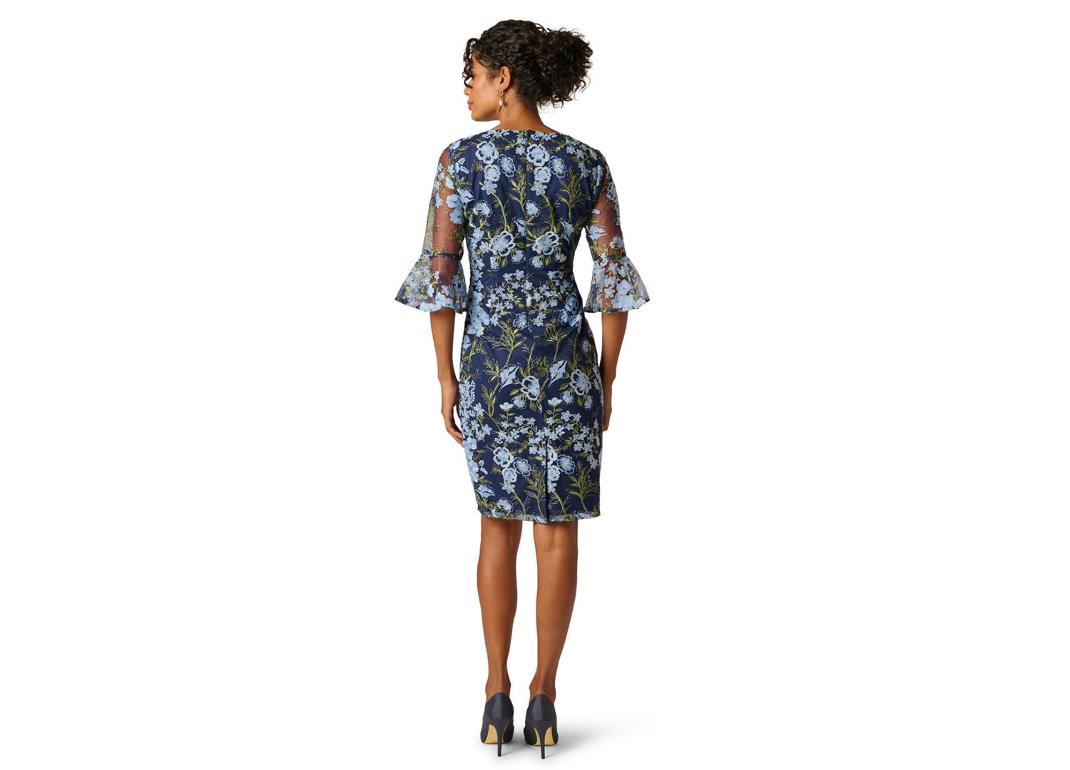Women's Floral Embroidered Scoop Neck Dress