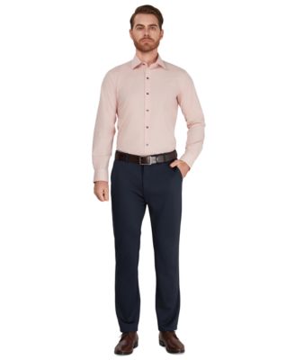 Men's Geometric Pattern Spread-Collar Dress Shirt