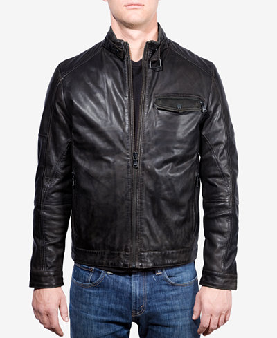 Emanuel Ungaro Leather Wind-Resistant Moto Jacket - Coats & Jackets ...