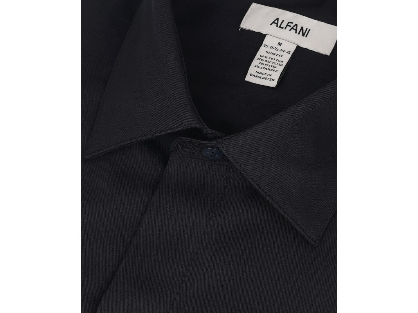 Мужская рубашка Alfani Slim-Fit Spread-Collar, цвет: Чёрный — фото 6