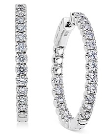 Diamond In-and-Out Hoop Earrings (3 ct. t.w.) in 14k White Gold