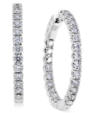 image of Diamond In-and-Out Hoop Earrings (3 ct. t.w.) in 14k White Gold