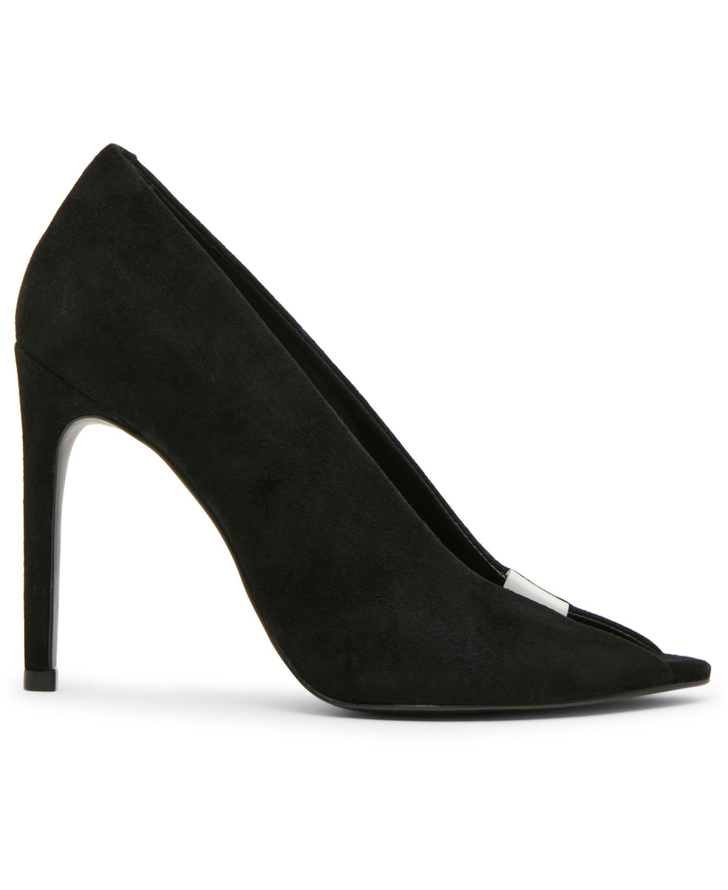 Женские туфли Steve Madden Santino Peep Toe Pumps, цвет: Чёрный замшевый — фото 2