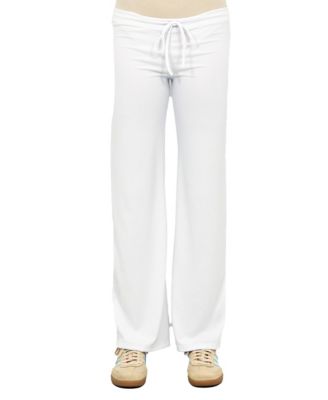 Women's Ribbed Knit Wide-Leg Lounge Pants