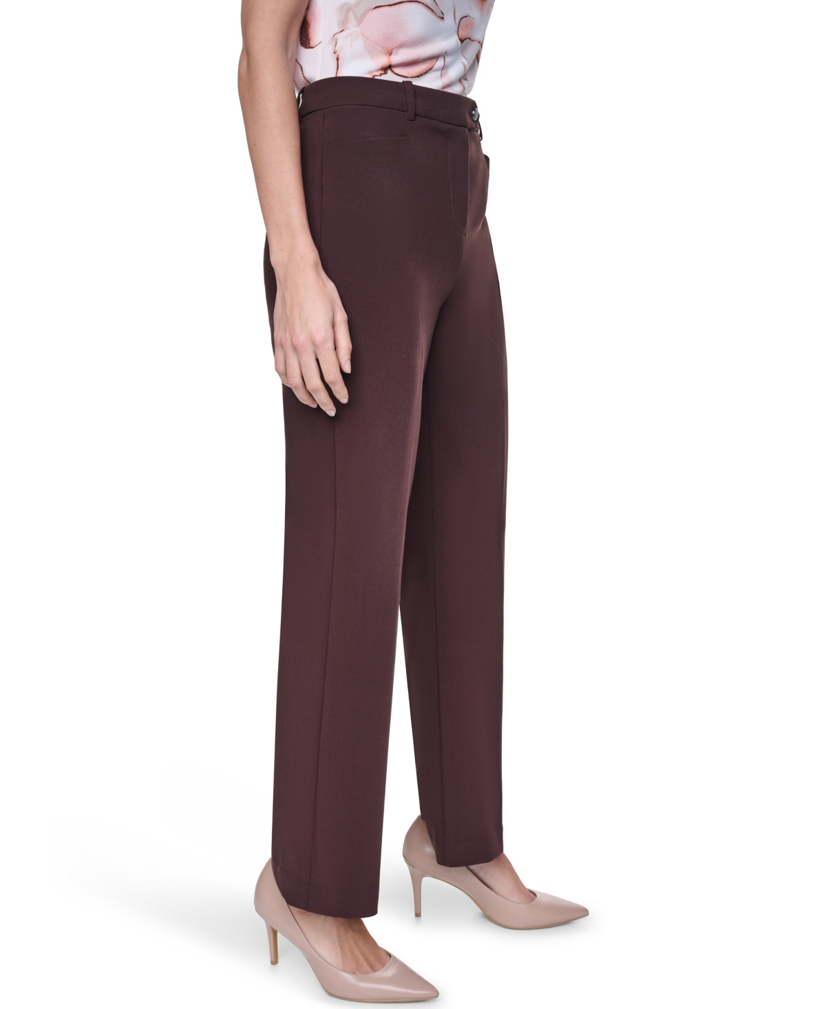 Calvin Klein Petite Mid-Rise Straight Pants