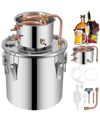 12L Water Alcohol Distiller - 3GAL Copper Winemaking Boiler, Multi DIY Home Brewing Kit for Fruit Wine, Water, Brandy, Plant Extract Refining