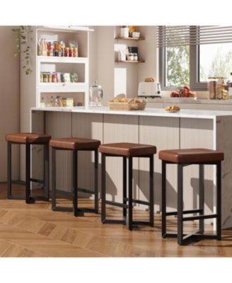 Dining Chair Bar Stools Set of 4 24.6 inch Counter Height Backless Barstools for Kitchen Dining Room