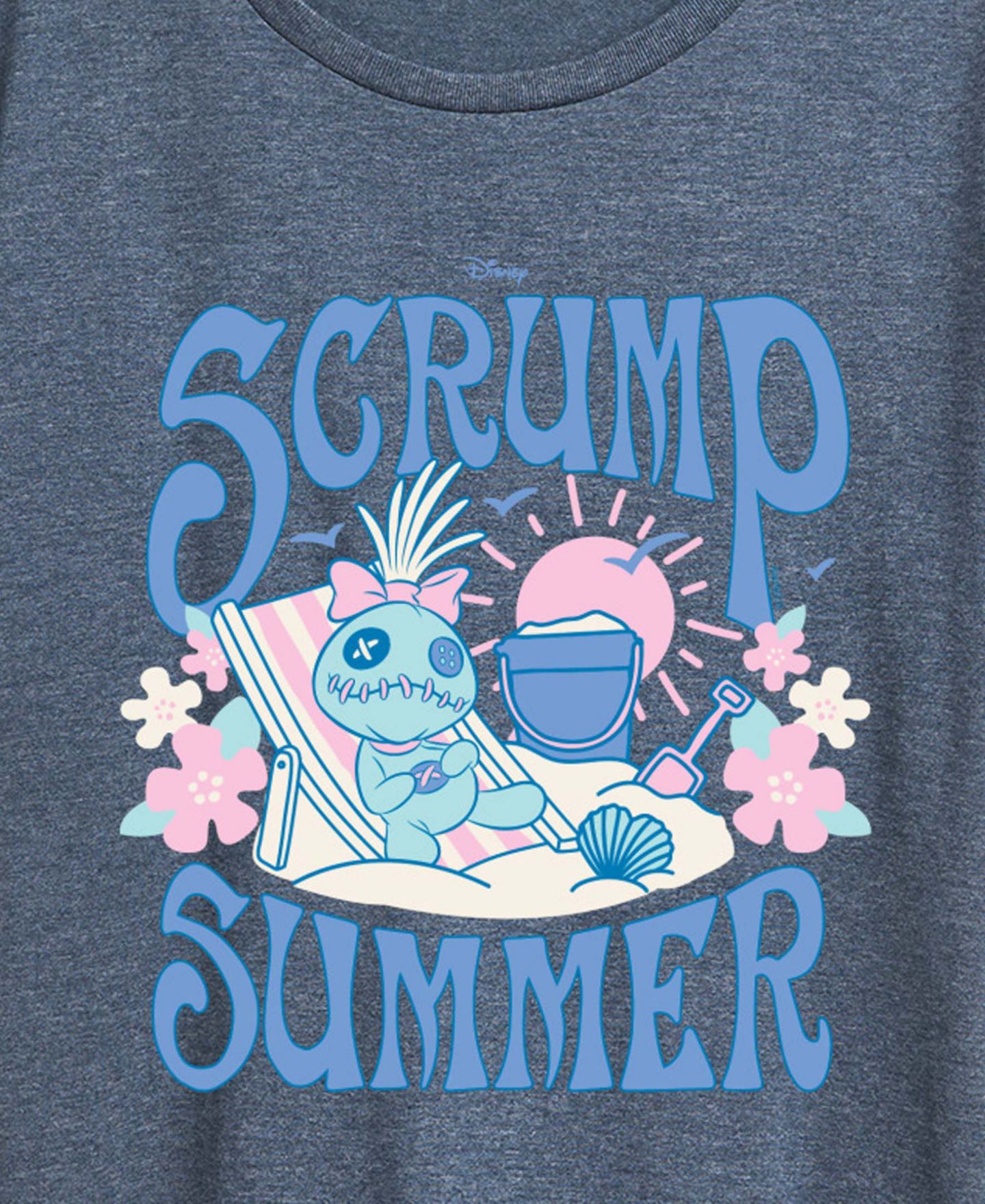 Женская футболка Hybrid Apparel Plus Size Lilo Stitch Scrump Summer Short-Sleeve Graphic, цвет: Меланжевый синий — фото 3