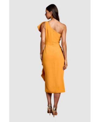 Women's One Shoulder Pencil Midi Dress