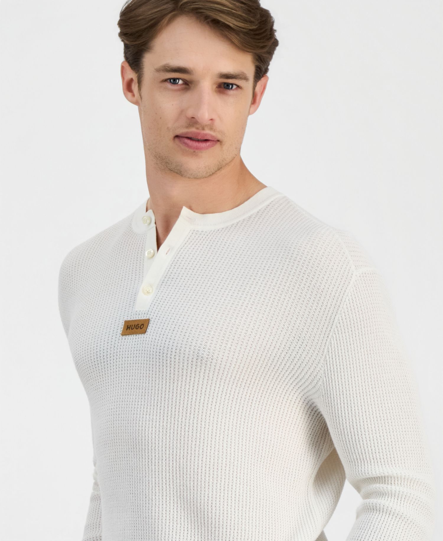 HUGO by Men's Sranger Henley Sweatshirt