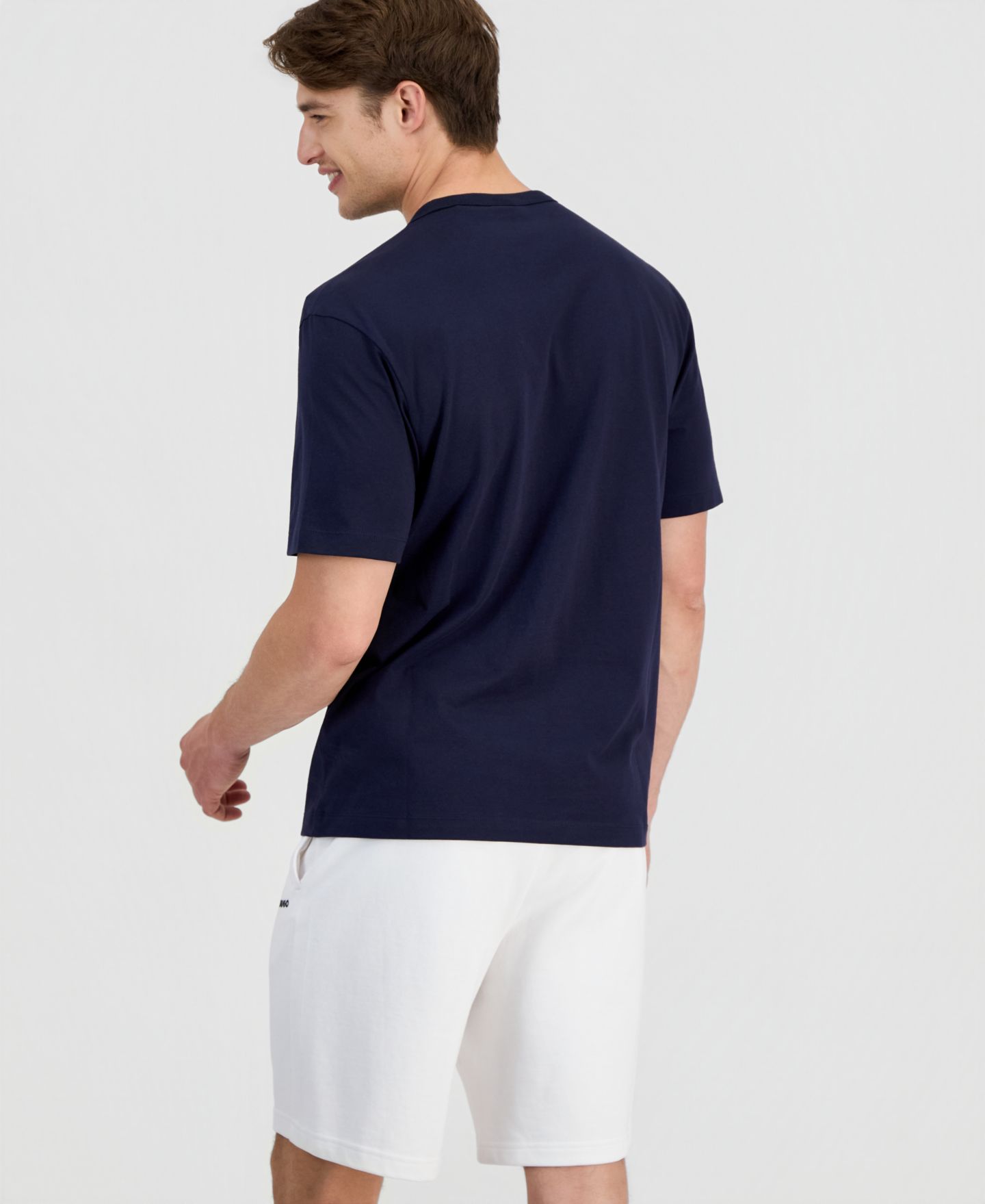 Мужская футболка Hugo Boss HUGO Durstee Crewneck Graphic, цвет: Тёмный синий — фото 4