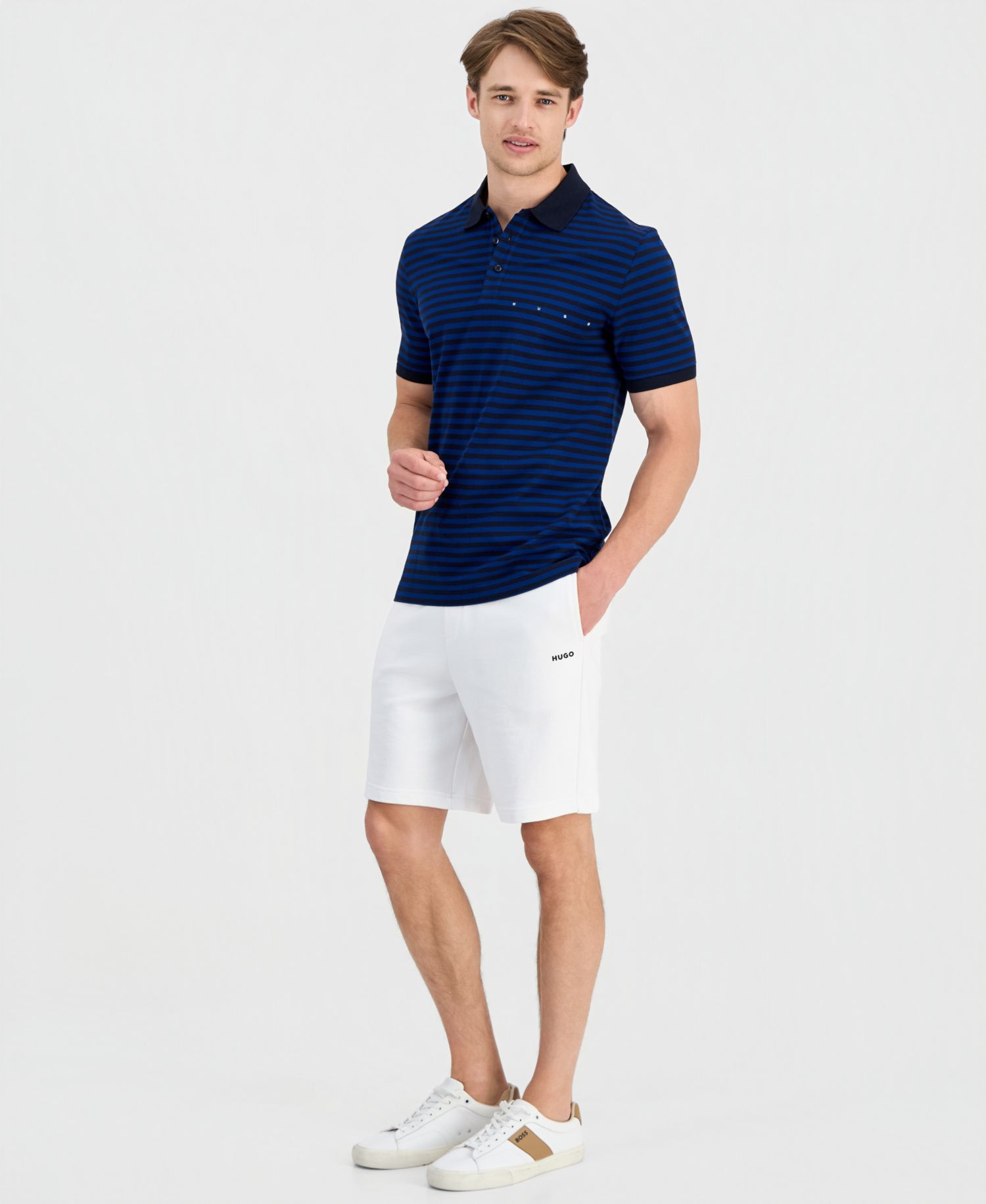 HUGO Men's Demspolo Striped Polo Shirt