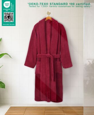 Unisex Luxury Hotel Spa Warm Shawl Collar Soft Plush Fleece Bath Robe