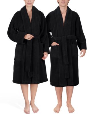 Unisex Luxury Hotel Spa Warm Shawl Collar Soft Plush Fleece Bath Robe