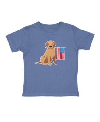 Little Boys Patriotic Pup Patch Short Sleeve T-Shirt