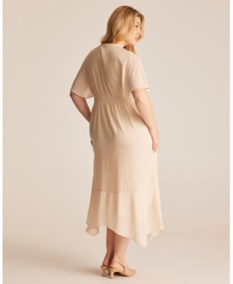 Women's Nadja Wrap Tie-front Fit Flare Empire Midi Dress