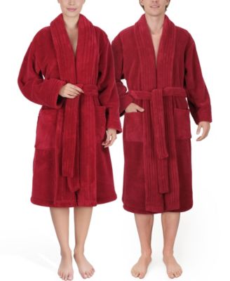 Unisex Luxury Hotel Spa Warm Shawl Collar Soft Plush Fleece Bath Robe