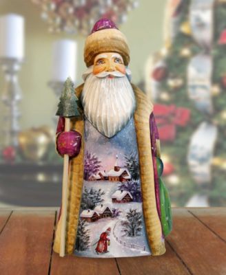 Woodcarved First Light Santa Figurine