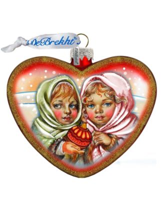 Remembering Friends Hart Glass Ornament