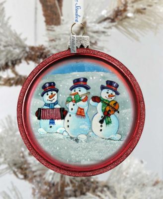 Snowmen C Ball Glass Ornament