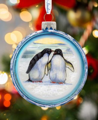 Penguins C Ball Glass Ornament