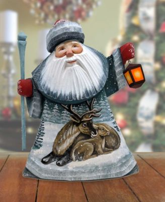 Woodcarved and Hand Painted Santa Moose Father Frost Santa Figurine