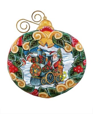 Santa Express Wreath Sculpted Hand, Painted Christmas Ornament